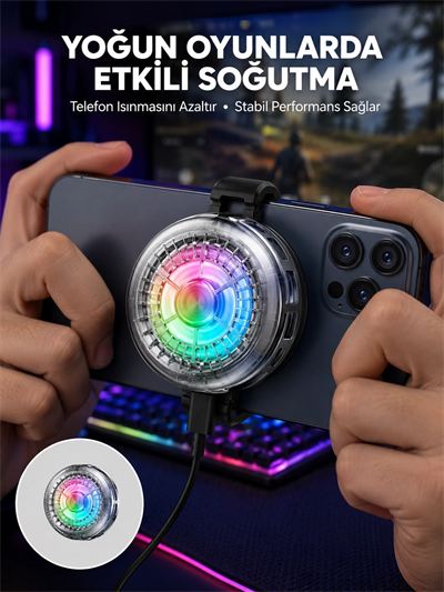 RGB LED Telefon Soğutucu Fan Yüksek Hızlı Soğutma Oyuncu Cooler Yeni Nesil