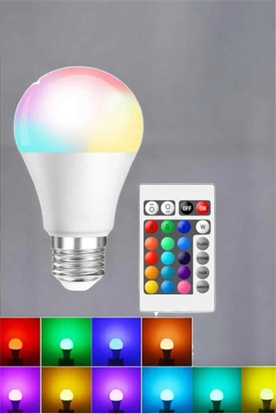 RGB Led Lamba Led Işık Ampul Renk Değiştirebilen 100 Watt