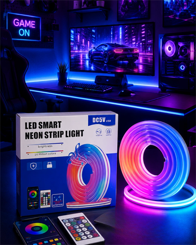 RGB Neon Led Şerit Işık Kumandalı USB Girişli Su Geçirmez Şerit Led