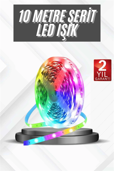 RGB Şerit Led 10 Metre Led Işık Kumanda ile Kontrol RGB