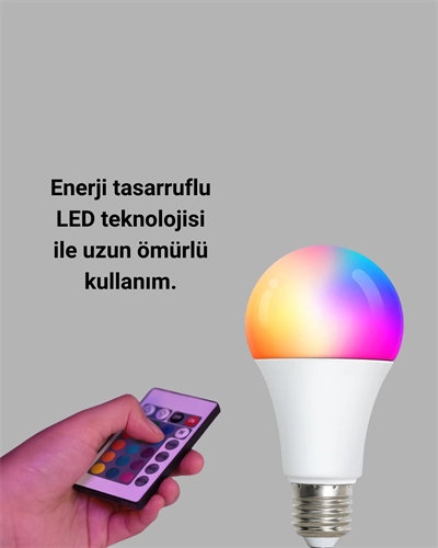 RGB Uzaktan Kumandalı LED Ampul 16 Renkli A Kalite Orijinal