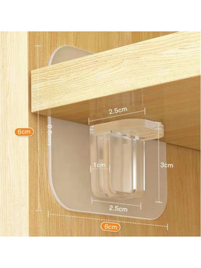 Raf Köşe Tutucu Yapışkanlı Dolap İçi Köşe Destek Aparatı 4 Adet Çok Amaçlı Klips