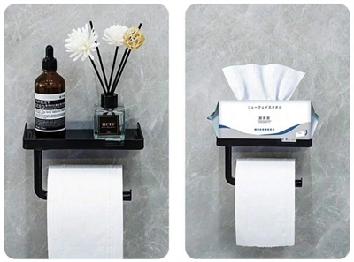 Raflı Yapışkanlı Tuvalet Kağıdı Askılığı Bx40