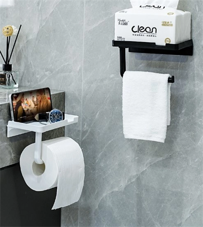 Raflı Yapışkanlı Tuvalet Kağıdı Askılığı Bx40