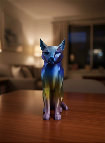 Rainbow Renkli Kedi Biblosu Dekoratif Masa ve Raf Süsü