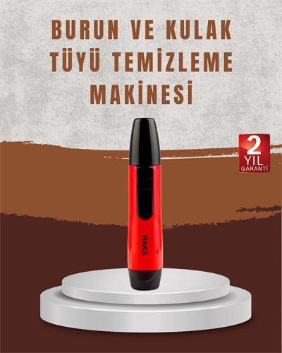 Raks Leo Burun Kulak Tüy Alma Makinesi 45 dk Şarj Süreli Kırmızı