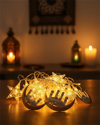 Ramazan Dekorasyonu İçin 3 Metre Hilal Yıldız LED Işık