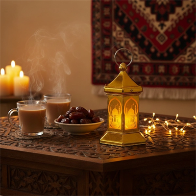 Ramazan Temalı Altıgen Kubbe LED Lamba