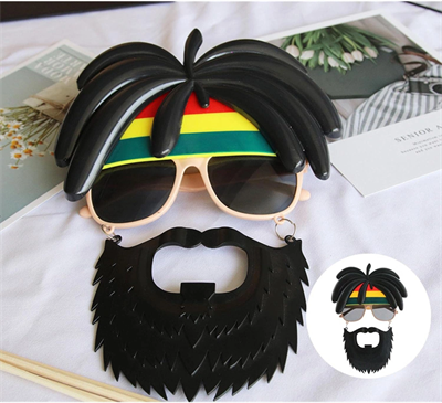 Rasta Peruklu Rasta Sakallı Bob Marley Bıyıklı Parti Gözlüğü 27x18 Cm Bx40