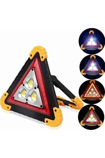 Reflektör Işıklı Ikaz Lambası Şarjlı Çok Fonksiyonlu Işıklı Üçgen Reflektör