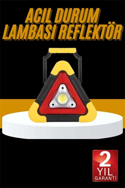 Reflektör Işıklı Ikaz Lambası Şarjlı Çok Fonksiyonlu Işıklı Üçgen Reflektör