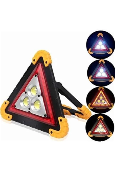 Reflektör Işıklı Ikaz Lambası Şarjlı Çok Fonksiyonlu Işıklı Üçgen Reflektör