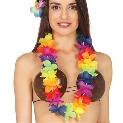 Rengarenk Hawaii Boyun Çelengi Havai Partisi Kolyesi 1 Adet Bx40