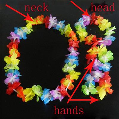 Rengarenk Hawaii Kolye Taç Bileklik Seti 4 Parça (3936)