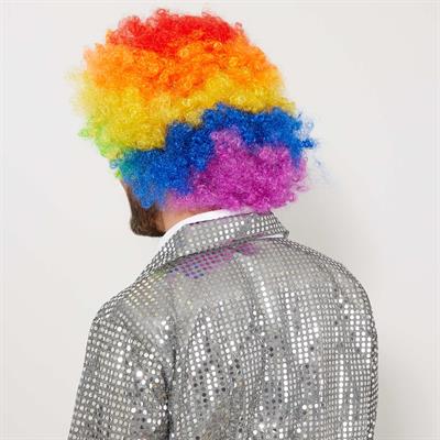 Rengarenk Kıvırcık Afro Bonus Peruk (3936)