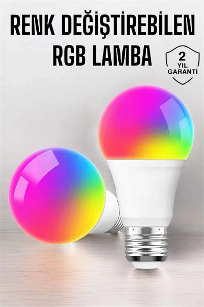Renk Değiştirebilen RGB Işıklı Led Ampul A+Enerji 15 Watt Led Işık