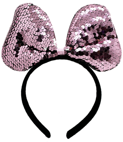 Renk Değiştiren Pullu Payetli Fiyonk Parti Tacı Pembe Gümüş Renk 20x16 cm (3936)