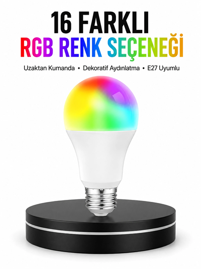 Renk Değiştiren RGB LED Ampul 16 Renk Uzaktan Kumandalı 2025 Model