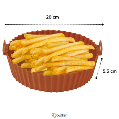 Renkli Isıya Dayanıklı Yıkanılabilir Silikon Fırın Ve Airfryer Yuvarlak Model Pişirme Matı 20 Cm Bx40