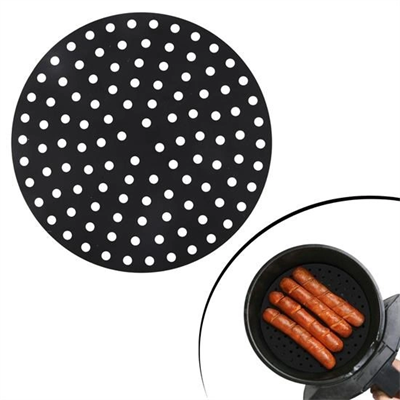 Renkli Isıya Dayanıklı Yıkanılabilir Silikon Fırın Ve Airfryer Yuvarlak Pişirme Matı 20 Cm Bx40