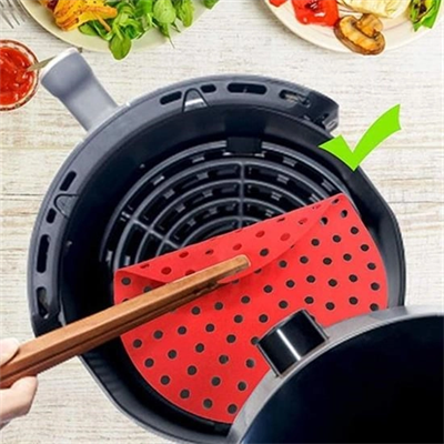 Renkli Isıya Dayanıklı Yıkanılabilir Silikon Fırın Ve Airfryer Yuvarlak Pişirme Matı 23 Cm Bx40