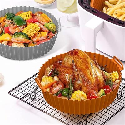 Renkli Isıya Dayanıklı Yıkanılabilir Silikon Fırın Ve Airfryer Yuvarlak Model Pişirme Matı 20 Cm (3936)