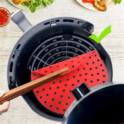 Renkli Isıya Dayanıklı Yıkanılabilir Silikon Fırın Ve Airfryer Yuvarlak Pişirme Matı 20 Cm Bx40