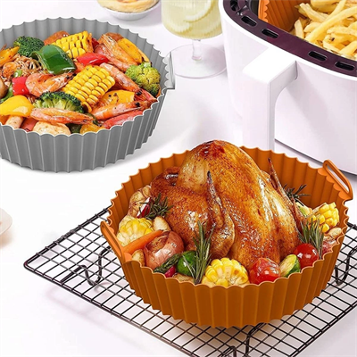 Renkli Isıya Dayanıklı Yıkanılabilir Silikon Fırın Ve Airfryer Yuvarlak Model Pişirme Matı 20 Cm Bx40