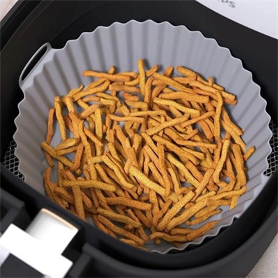 Renkli Isıya Dayanıklı Yıkanılabilir Silikon Fırın Ve Airfryer Yuvarlak Pişirme Matı 20 Cm Bx40