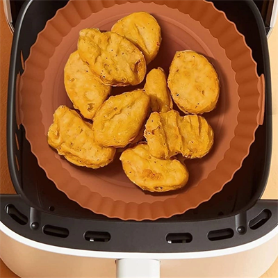 Renkli Isıya Dayanıklı Yıkanılabilir Silikon Fırın Ve Airfryer Yuvarlak Model Pişirme Matı 20 Cm Bx40