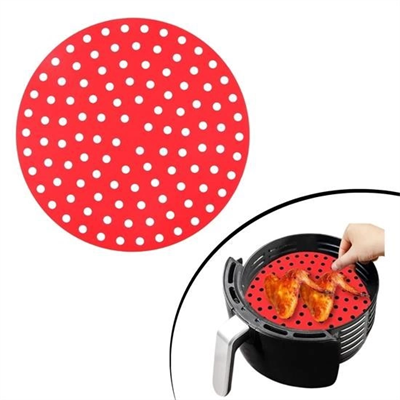 Renkli Isıya Dayanıklı Yıkanılabilir Silikon Fırın Ve Airfryer Yuvarlak Pişirme Matı 20 Cm Bx40