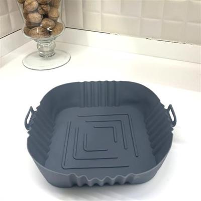 Renkli Isıya Dayanıklı Yıkanılabilir Silikon Fırın  Airfryer Kare Model Pişirme Matı 20 cm (3936)