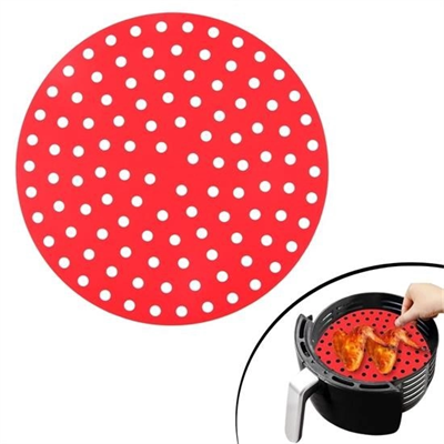 Renkli Isıya Dayanıklı Yıkanılabilir Silikon Fırın Ve Airfryer Yuvarlak Pişirme Matı 23 Cm Bx40