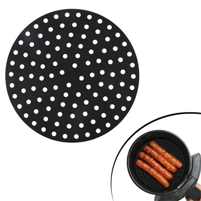 Renkli Isıya Dayanıklı Yıkanılabilir Silikon Fırın Ve Airfryer Yuvarlak Pişirme Matı 23 Cm Bx40