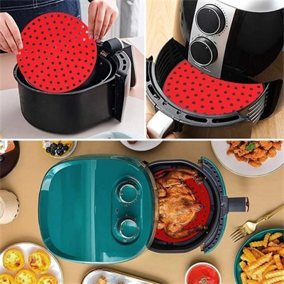 Renkli Isıya Dayanıklı Yıkanılabilir Silikon Fırın Ve Airfryer Yuvarlak Pişirme Matı 20 Cm Bx40