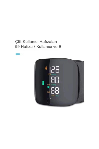 Renkli LCD Ekranlı Bilekten Tansiyon Aleti – Taşınabilir ve Kolay Kullanım Tansiyon Aleti