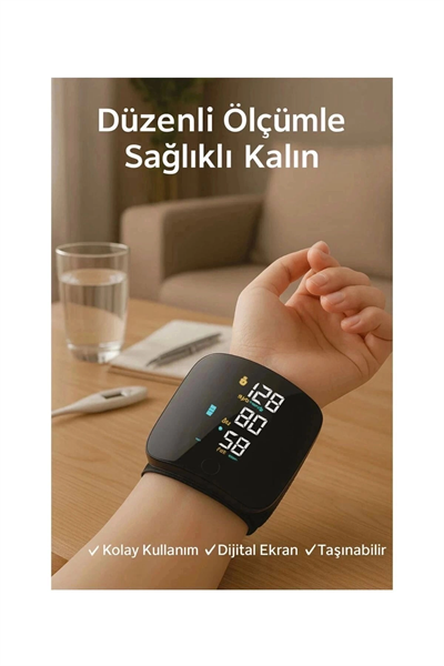 Renkli LCD Ekranlı Bilekten Tansiyon Aleti – Taşınabilir ve Kolay Kullanım Tansiyon Aleti