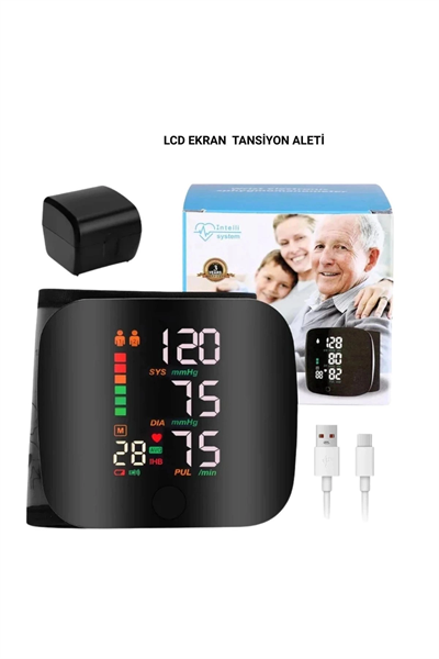 Renkli LCD Ekranlı Bilekten Tansiyon Aleti – Taşınabilir ve Kolay Kullanım Tansiyon Aleti