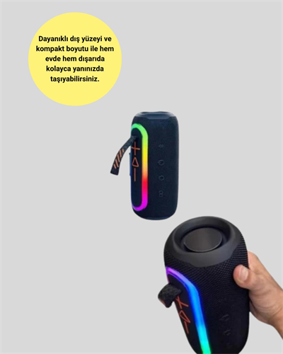 Renkli LED Işıklı Kablosuz Hoparlör IP67 Sertifikalı