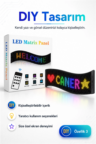Renkli LED Kayan Yazı Paneli Uzaktan Kumandalı Metin Saat Ve Tarih Gösterimli