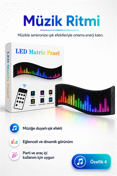 Renkli LED Kayan Yazı Paneli Uzaktan Kumandalı Metin Saat Ve Tarih Gösterimli
