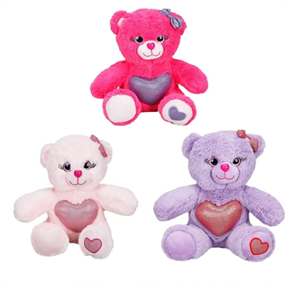 Renkli Sevimli Peluş Ayıcık 26 cm-1 Adet Stokta Olan Gönderilir