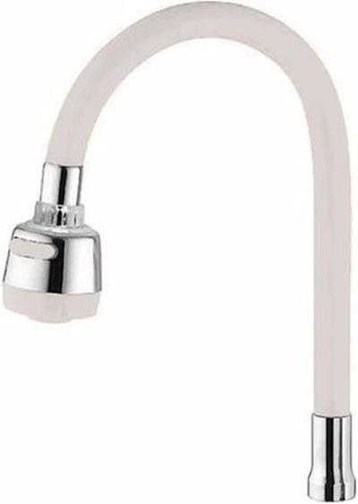 Renkli Silikonlu Oynar Başlıklı 2 Fonksiyonlu Spiral Musluk Başlığı - Beyaz (3936)