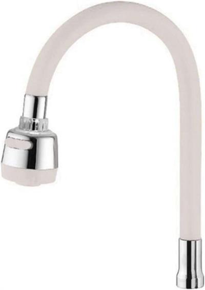 Renkli Silikonlu Oynar Başlıklı 2 Fonksiyonlu Spiral Musluk Başlığı - Beyaz (3936)