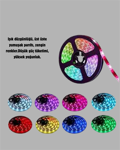 Renkli Smart LED Şerit – Suya Dayanıklı, Esnek, Enerji Tasarruflu