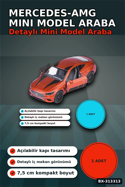 Resmi Lisanslı 7.5 cm Mercedes-AMG Mini Model Araba - 1 Adet, Koleksiyonluk Oyuncak BX-313313