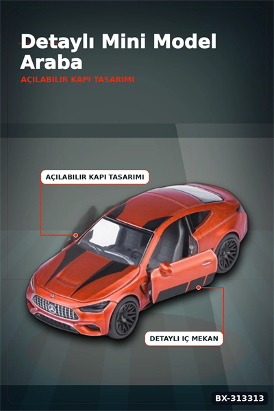 Resmi Lisanslı 7.5 cm Mercedes-AMG Mini Model Araba - 1 Adet, Koleksiyonluk Oyuncak BX-313313