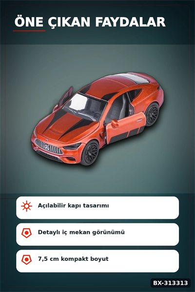 Resmi Lisanslı 7.5 cm Mercedes-AMG Mini Model Araba - 1 Adet, Koleksiyonluk Oyuncak BX-313313