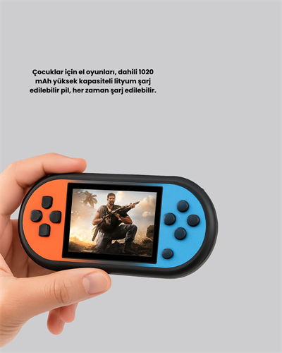 Retro 520 Oyunlu Taşınabilir Konsol HD Ekran USB Şarjlı