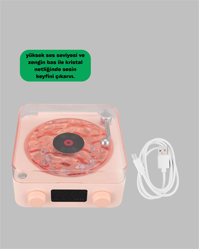 Retro Bluetooth Hoparlör – Yumuşak Gece Lambası ve Saat Göstergeli Yeni Nesil